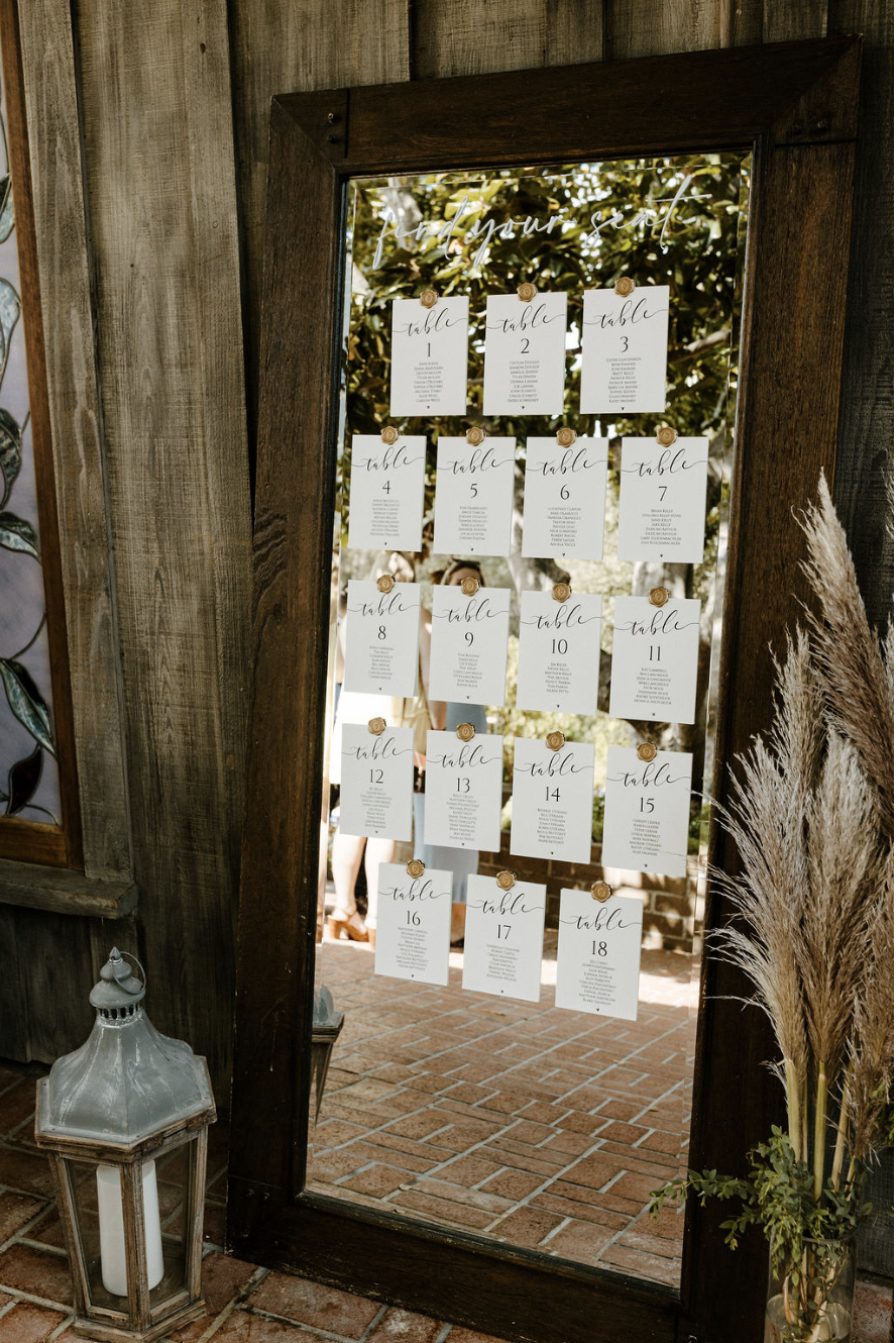 Seating chart mirror