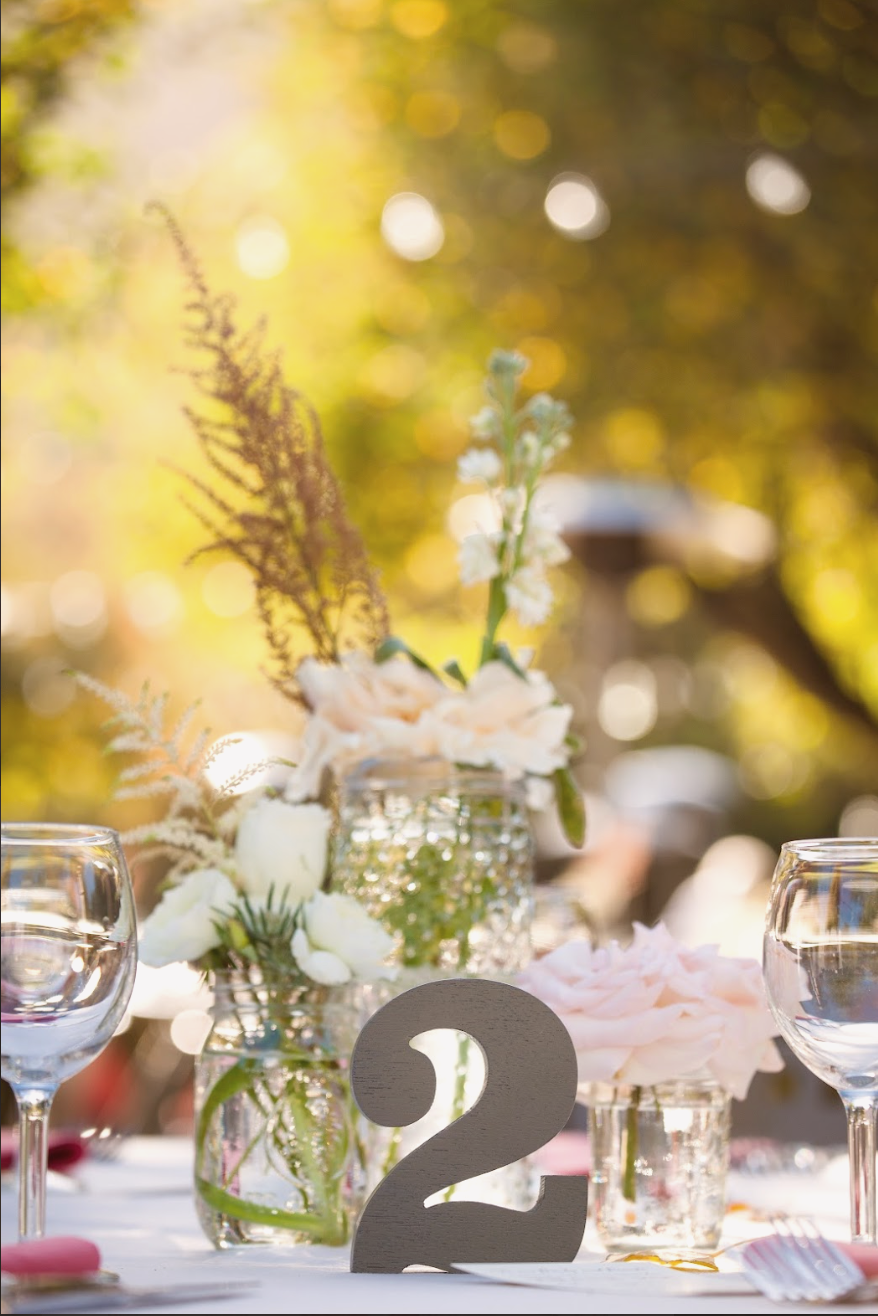Outdoor blush centerpiece